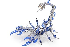 Metalkitor Scorpion 3D Metal Puzzles Kits for Adults Teens – 454 Pcs – Mechanical Assembly Models – 4 Hours to Build – Ideal for Gifts and Decorations (Blue)