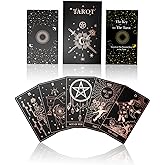 WJPC Rose Gold Foil Tarot Card Decks Set with Guidebook&Gift Box for Beginner& Expert. Fortune Telling Game Cards for Tarot Decks.