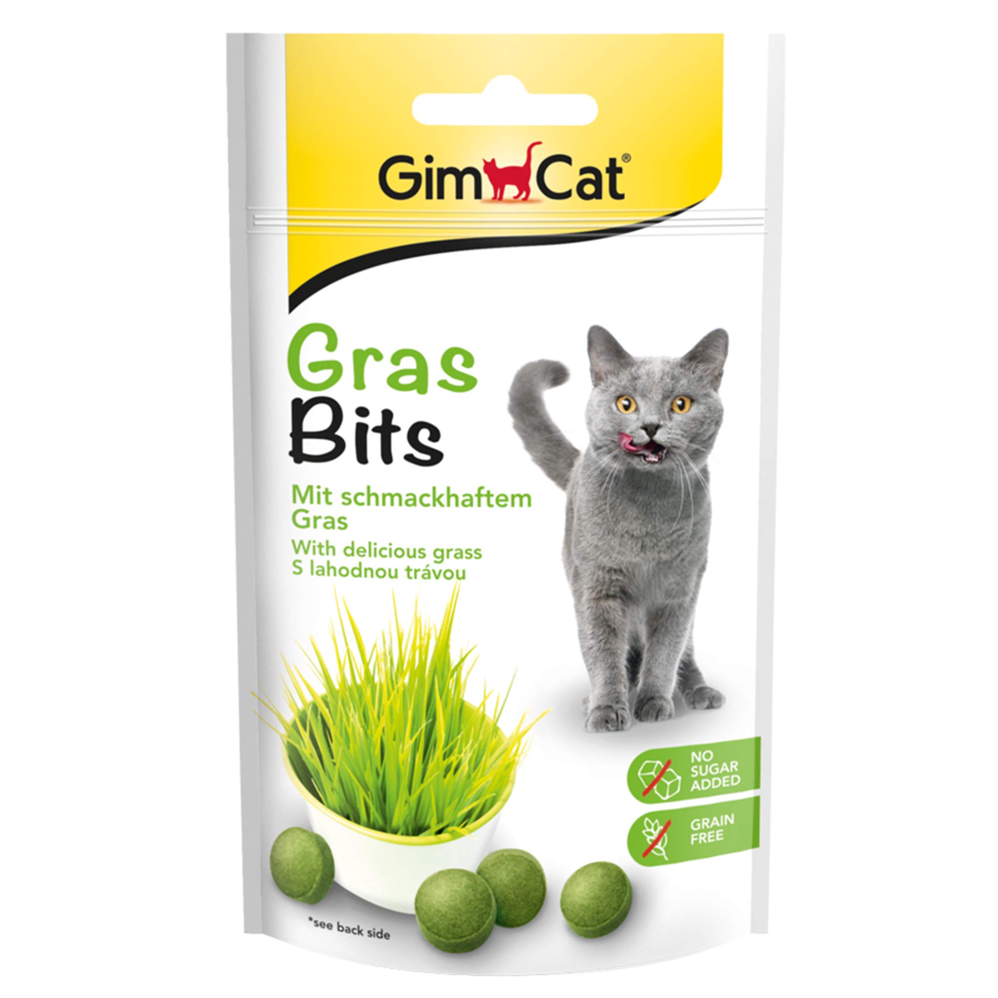 GimCat Grass Bits - Grain-free cat snacks rich in vitamin containing real grass