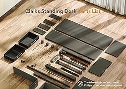 Claiks Standing Desk with Drawers, Stand Up