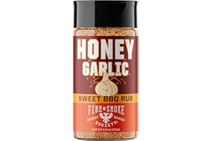 Fire & Smoke Society Honey Garlic BBQ Rub | Seasonings and Rubs for Smoking and Grilling | Pulled Pork Ribs Chicken, Burgers, Dry BBQ Rubs Spices | Honey Garlic, Brown | M 6.5 oz