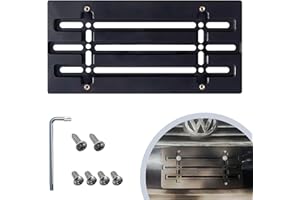 TN TRUNKNETS INC Front Bumper License Plate Bracket for VW Volkswagen | Plate Holder Set w 6 Unique Screw Bolts & Wrench Kit, License Tag Mounting Kit, Quality Plate Holders, Premium Car & Truck Accessories