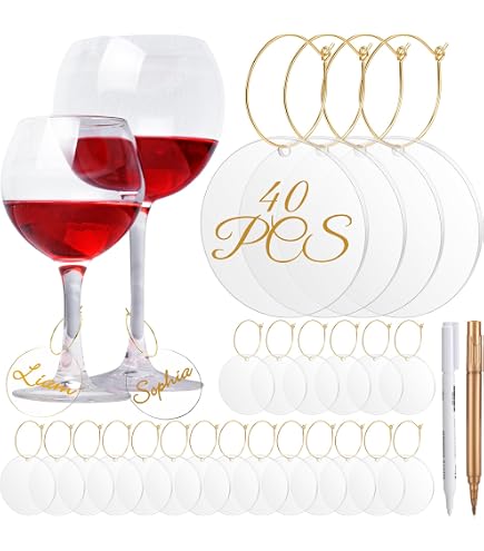 Jingmore 24 Pack Wine Glass Bows - Self-Adhesive Drink Markers For Weddings & Parties - View #4