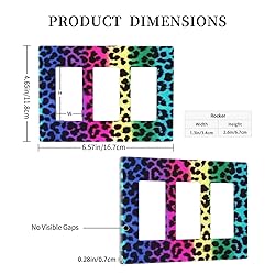Rainbow Colorful Leopard 3 Gang Triple Rocker/Decor