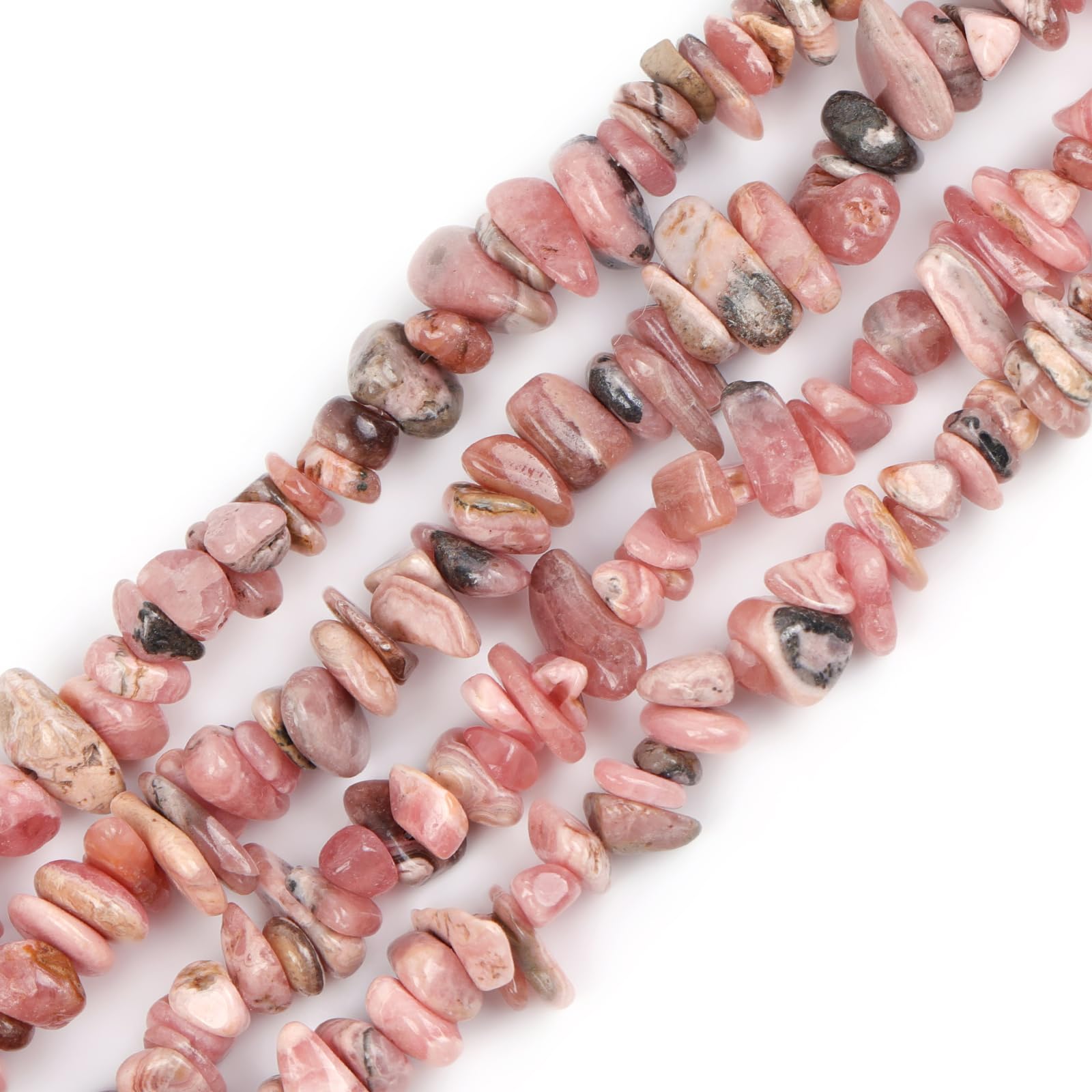GEM-Inside Genuine Red Rhodonite Chips 5-8mm Gemstone Semi Precious for Jewellery Making 34" per Strand — image 1