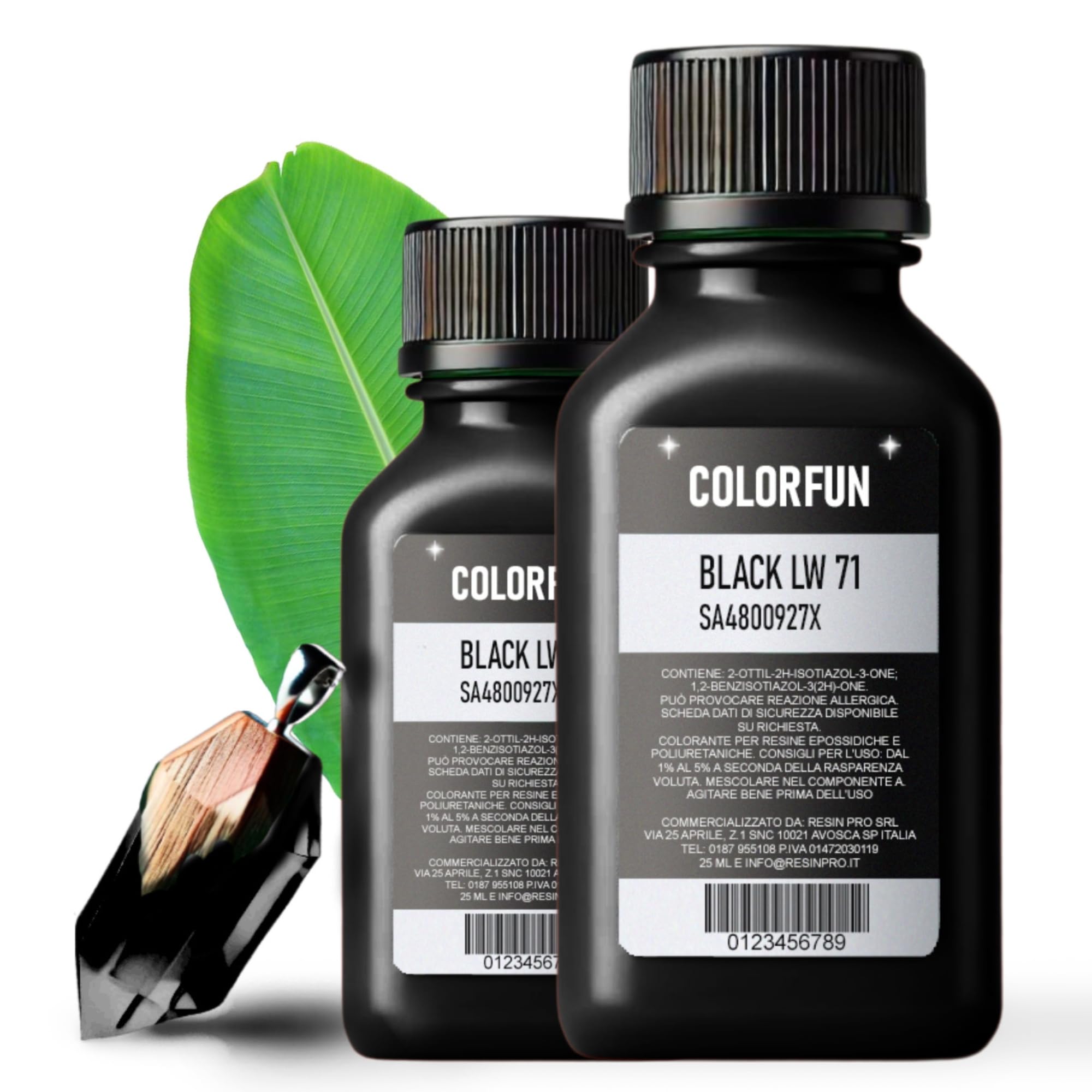 Resin Pro Colour Fun Brilliant Black Dye Colour, Colouring Liquid Pigment for Transparent Epoxy Resin, Ideal for Arts, Hobbies and DIY - 100 ml