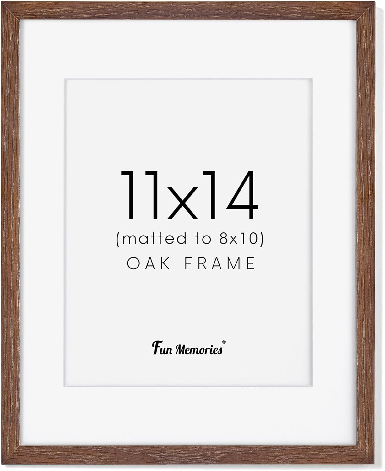 Photo Albums, Frames & Accessories - 11x14 Wood Picture Frame, Solid Oak Wood Frame 11 x 14 for Wall, Display 8x10 with Mat or 11x14 without Mat, 11x14 Wood Frame with Tempered Glass, 11