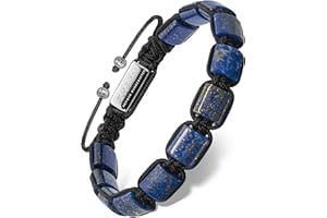 RTZN® Lapis Lazuli Bracelet for Men – Premium Artisan Handcrafted Authentic Blue Lapis Lazuli Men's Beaded Bracelet – Adjustable Blue Lapis Bracelets for Men