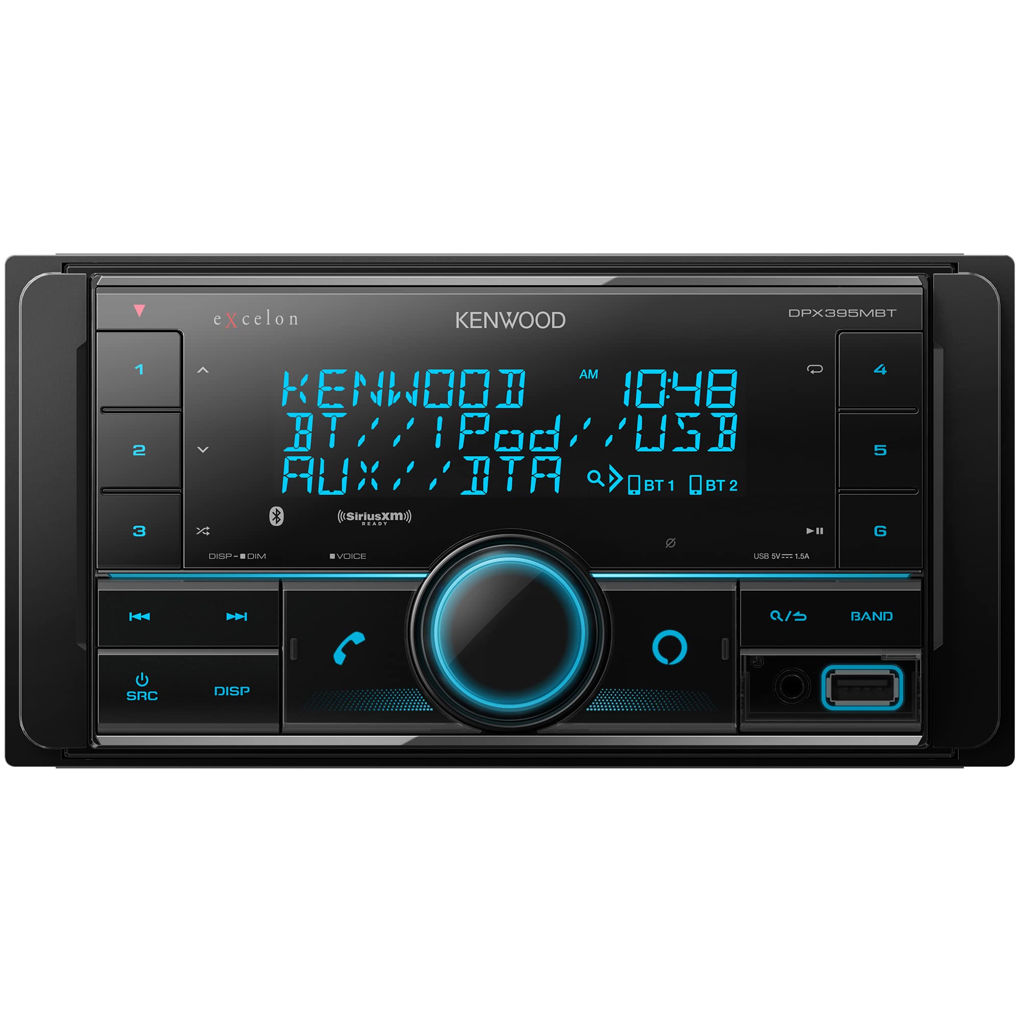 Kenwood DPX395MBT Double DIN in-Dash Digital Media Receiver with Bluetooth (Does not Play CDs) | Mechless Car Stereo Receiver | Amazon Alexa Ready - Black