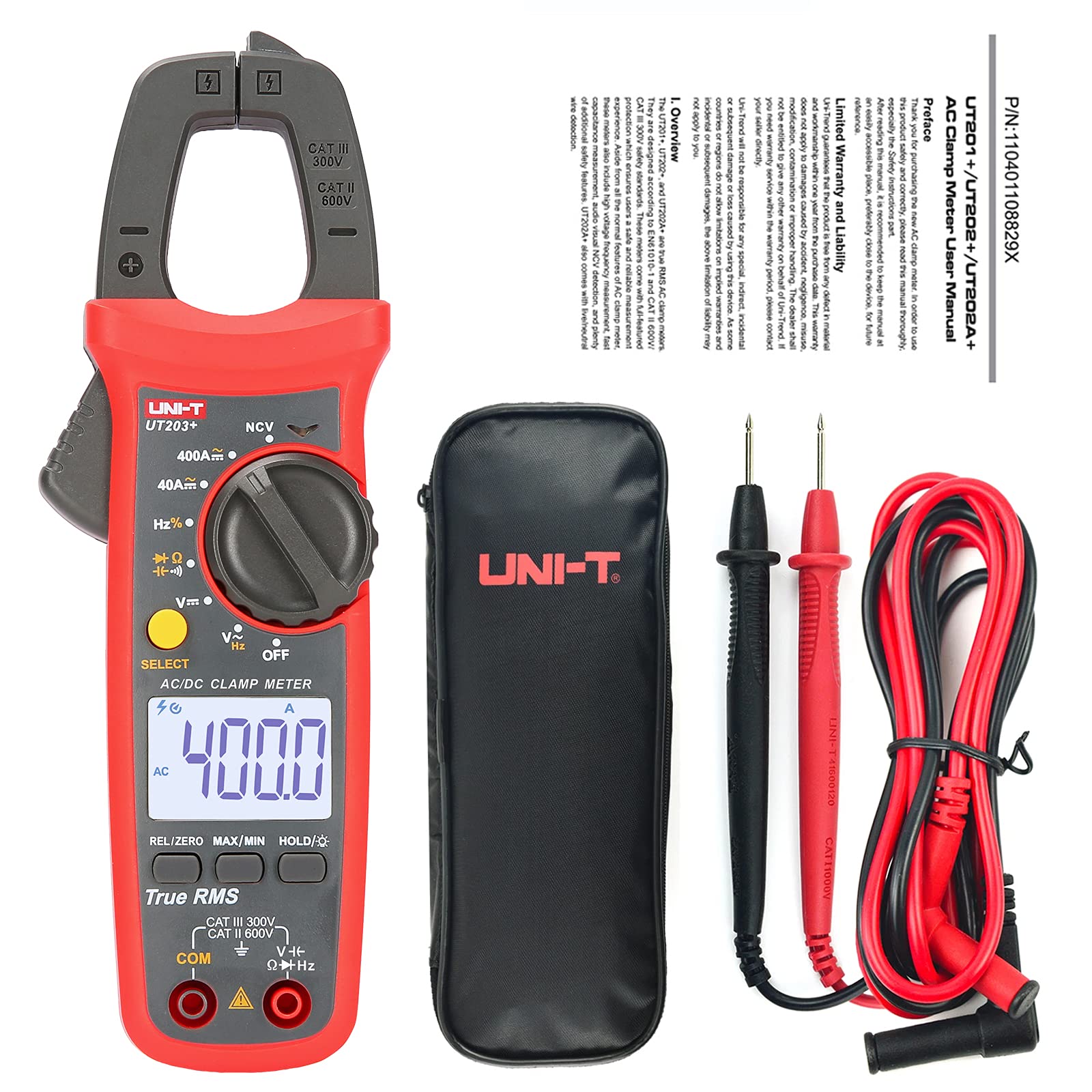 UNI-T UT203+ Digital Clamp Meter AC/DC Current Auto