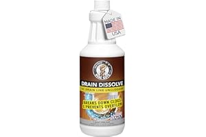 HVAC Guys Drain Dissolve | AC Drain Line Cleaner & Unclogger | Heat Generating Alkaline Formula | Prevents Overflow | Clears Hair, Grease, Gunk - 32oz