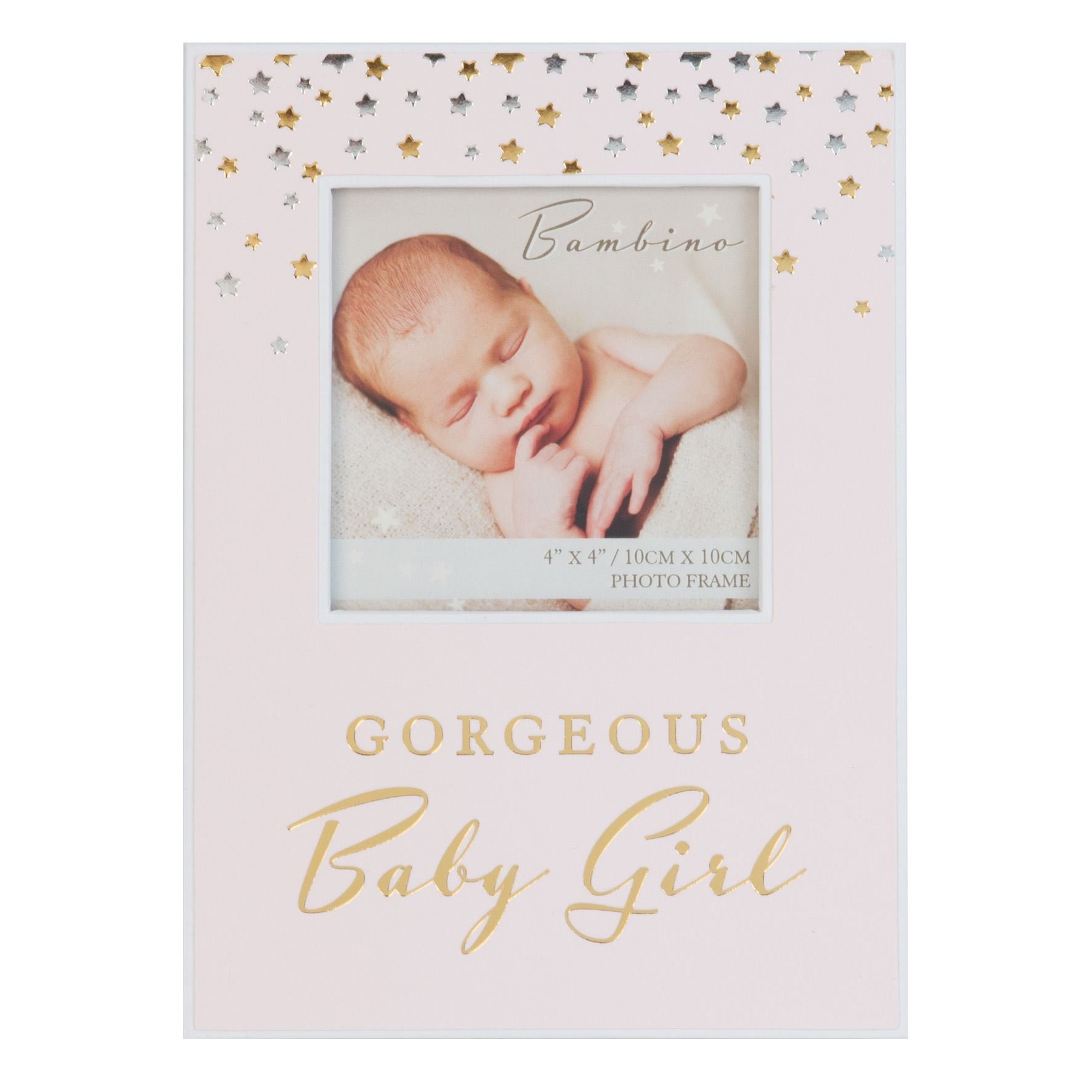Bambino Paperwrap Design Pink Photo Frame 4" x 4" Baby Girl