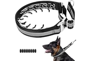 Mayerzon Martingale No Pull Collar for Large Medium Dogs, Patented Dog Walking Training Collar for Pulling, 1.5'' Wide Alloy Buckle, Neoprene Padded, Adjustable, Reflective, Easy to Use(L, Black)