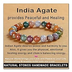 AD Beads Handmade Gemstone Stretch Elastic Bracelet