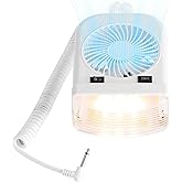 Lumitronics RV 12V Bunk Light and 2-Speed Fan Combo, Quiet Motor | 12V interior dome light for RV cabins and bunks. On/off switch, removable lens. Quick-change bulb design.