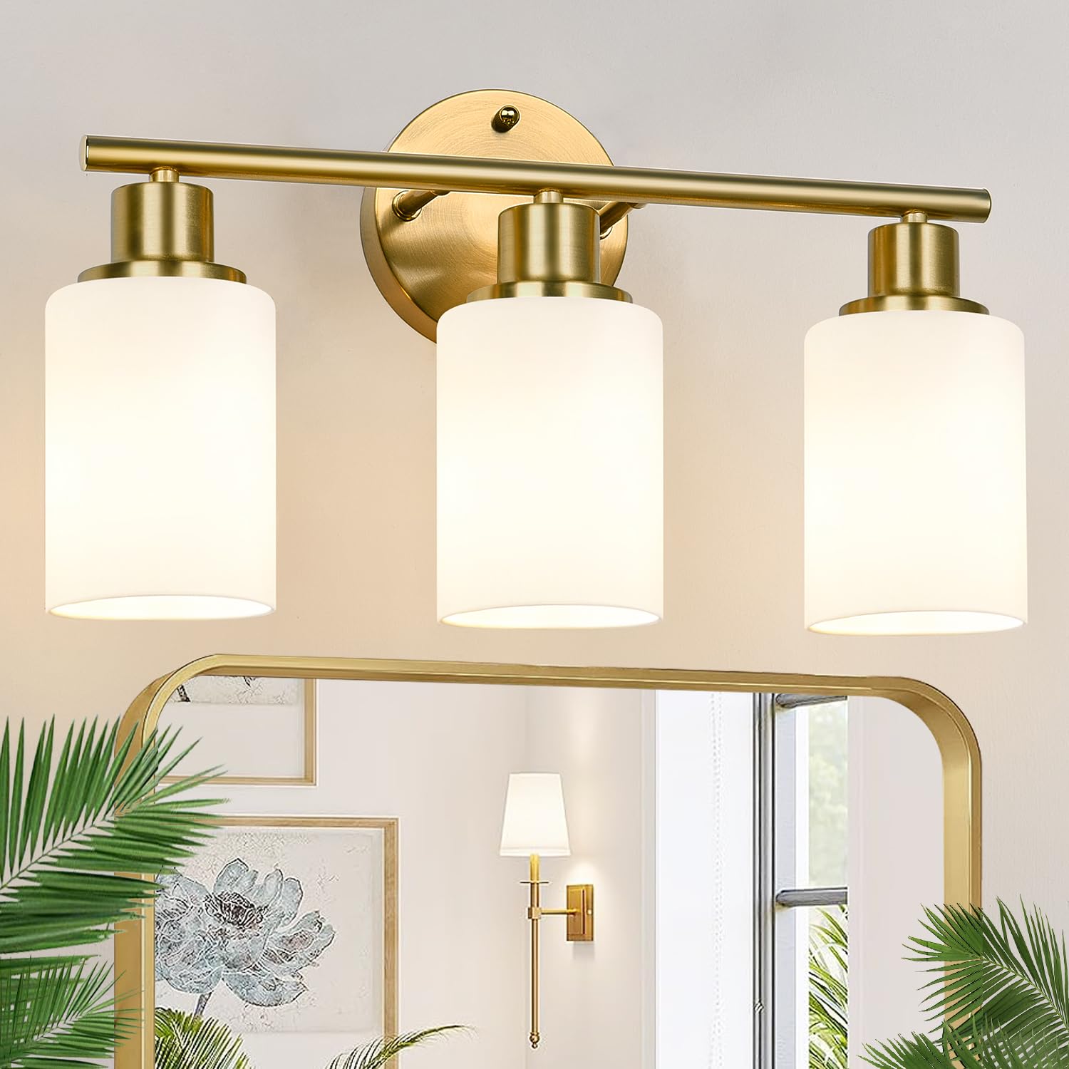 Zarbitta 3-Light Bathroom Light Fixtures, Brushed