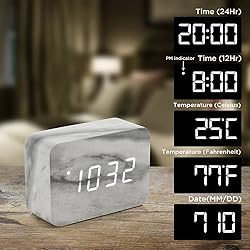 OCT17 Marble Pattern Alarm Clock, Fashion