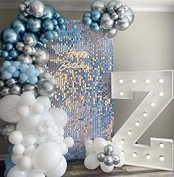 Kate Square Rainbow Blue Sequin Wall Panels Wedding
