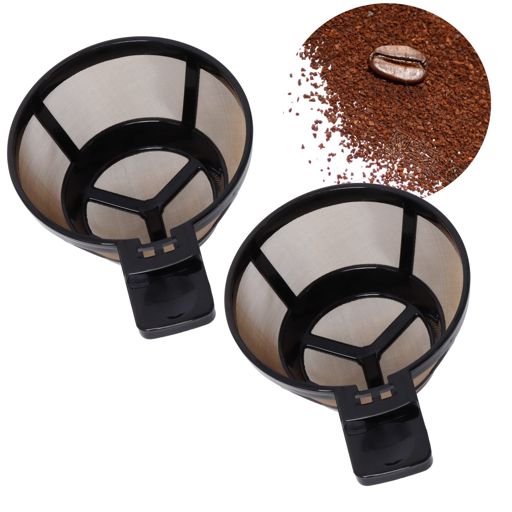 Photo 1 of Reusable Single Serve Brew Coffee Basket Scoop,Gold Coffee Filters Replacement Compatible with Hamilton Beach 2-Way Coffee Makers 49980A, 49980Z, 47650, 49933 Accessories,Pack of 2