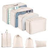 YEEYAA Packing Cubes for Travel - 8 Set Luggage Organizer Bags for Family, Mesh Breathable Travel Packing Cubes for Suitcases Durable Travel Essentials Bags Set