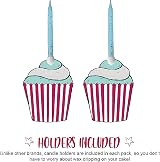 Anniversary House Pale Blue Glitter Candles 12 with Holders 7.5cm view 5