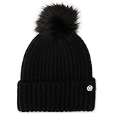 Steve Madden Womens Heathered Rib Knit Beanie