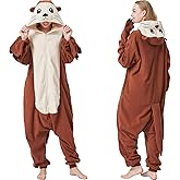 CUTTUECD Adult Animal Onesie Sea Otter, Beaver, Groundhog Halloween Costume One-Piece Cosplay Suit for Women and Men