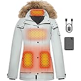 Graphene Heated Jacket for Women with Large Capacity Battery Pack Waterproof Windproof