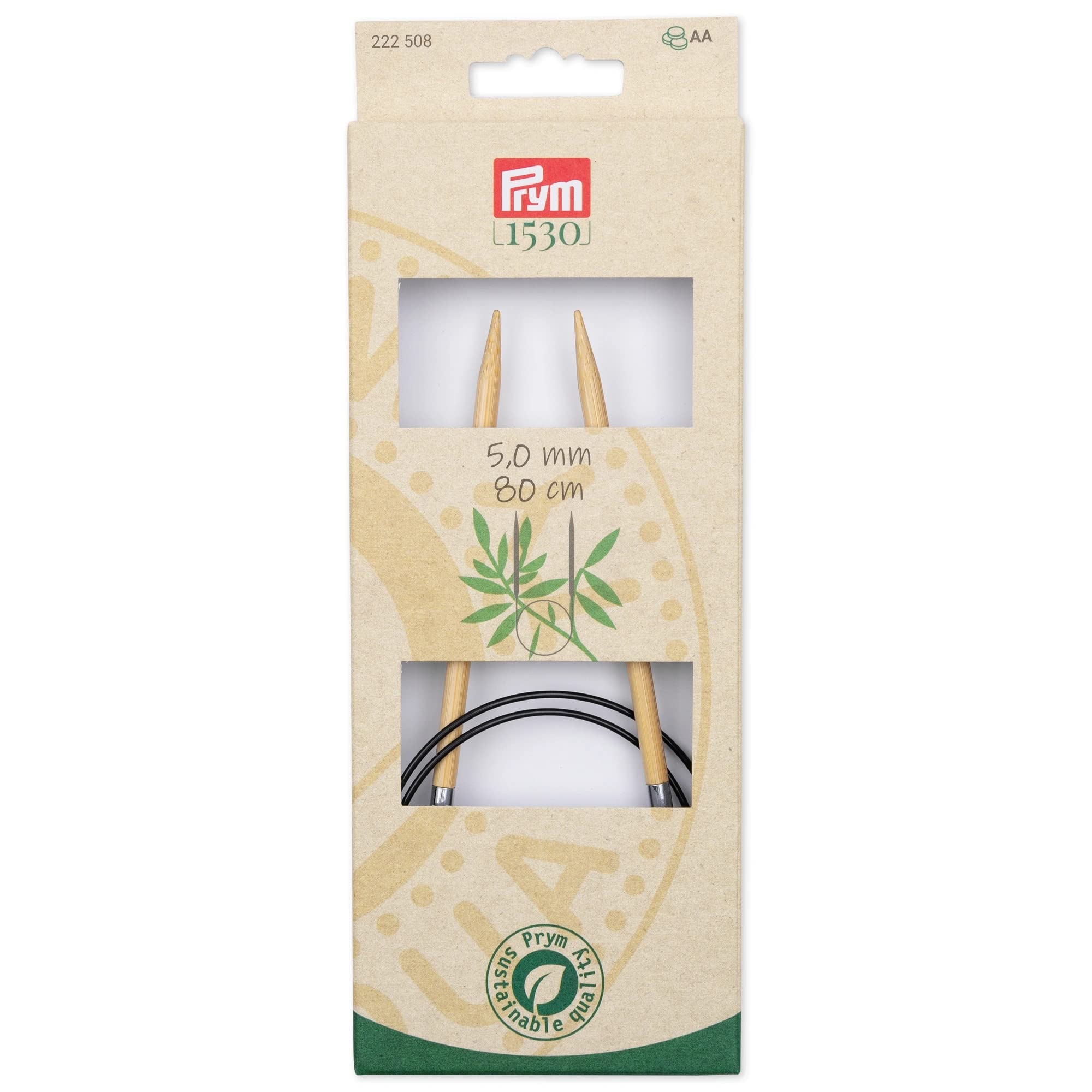 Prym - Prym 1530 Bamboo (80cm, 5.00mm) Circular Knitting Needle - 1 Unit