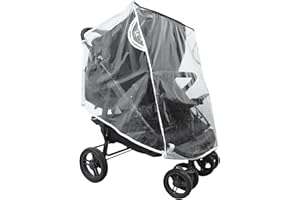 EZKINDHEIT Double Stroller Rain Cover, Universal Waterproof Windproof Rain Shield for Side by Side Twin Baby Strollers, Outdoor Accessories for Jogger and Umbrella Strollers