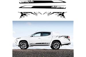HAIORD Car Decal Bed Mud Splash Kit Graphic Decal Self-Adhesive Adjustable Gloss Sports Stripe car Sticker Decorative for Pickup Truck Body Sticker taildoor Vinyl Decal Accessories 4PCS(Black)