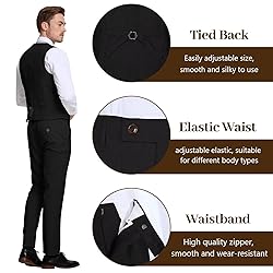 High-End Suits Retro Suits for Men Linen Black 3