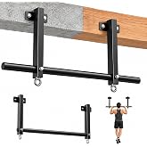 HWOOUSA Joist Mounted Pull Up Bar, Fits 16"/24"/32" Studs, Supports 500 Lbs | Adjustable Mounting Spacing, with Round Anchors, Heavy Duty Steel, Easy Installation, for Home Gym/Garage Strength Training