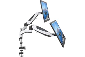 SHOPPINGALL Dual Monitor Mount-Monitor Stand Dual Gas Spring LCD Monitor Arm Desk Mount Monitor Stand for Two 15"-32" Monitor