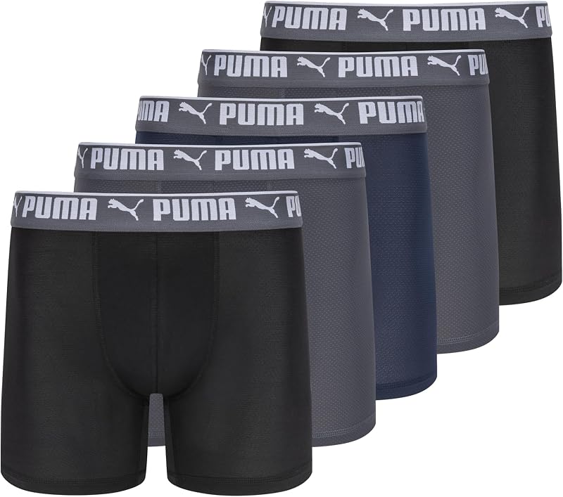 Herren 360-degree Mesh 5 Pack Boxer Briefs Retroshorts, Schwarz/Castlerock/Club Navy, Small — Foto 1 von 7