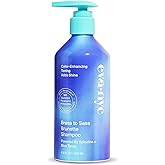 Eva NYC Brass to Sass Brunette Shampoo, Toning Blue Shampoo for Brunettes, Neutralizes Brassy Red and Orange Tones, Blue for Color Treated Hair, 8.8 fl oz