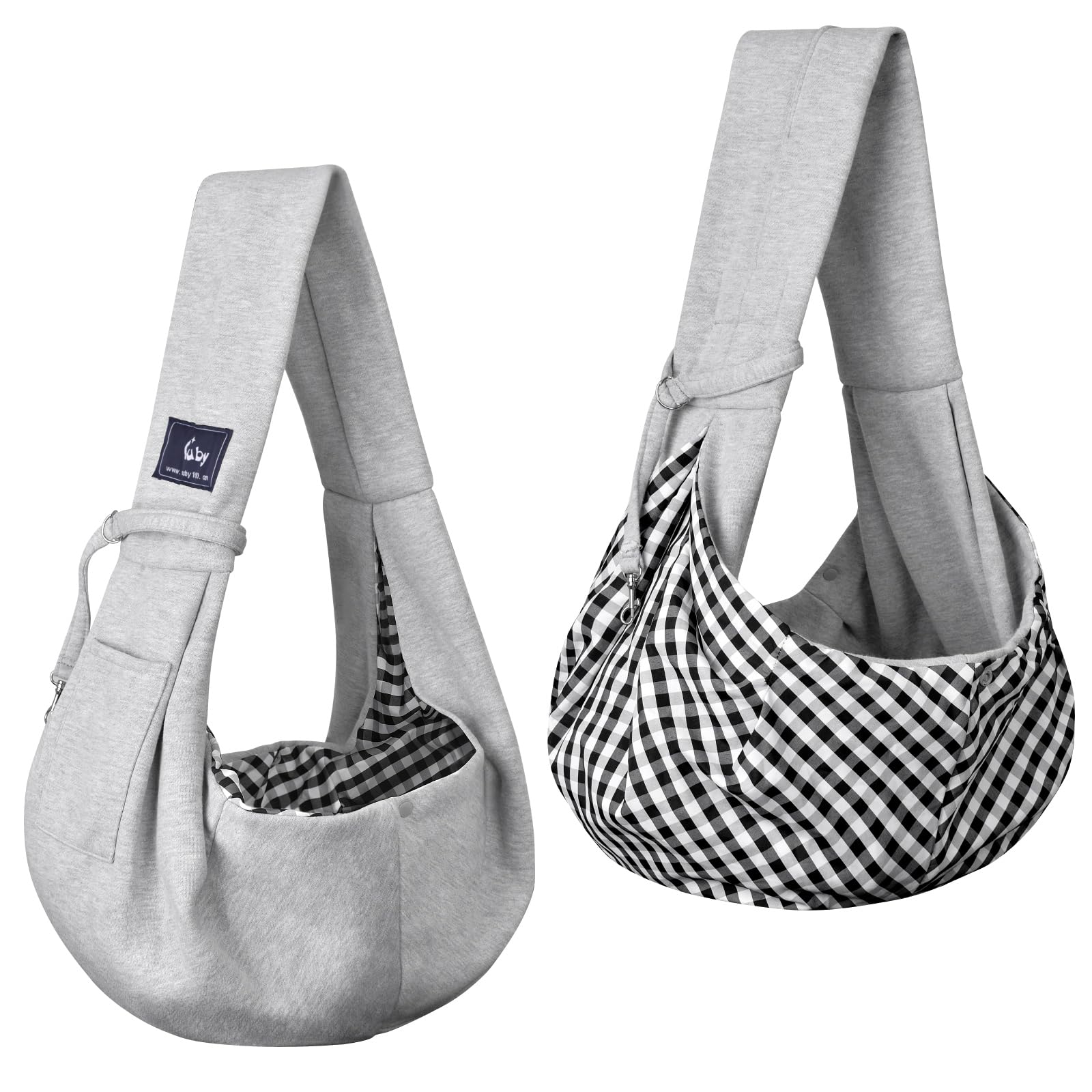 Cuby Carrier Sling, Small Dog, Cat Sling, Pet Carrier Sling, Backpack, Single Shoulder Pet Bag for Travel, Dog Carrier Bag, Grey Stripes