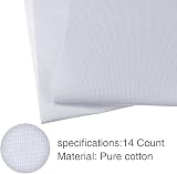 Pllieay 4 Pieces White Aida Cloth 14 Count Cross Stitch Fabric 45x30 cm view 4