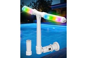 POOLHOUR 2025 Upgrade Higher Pool Fountain with Lights for Above Ground/Inground Pools, 360° Adjustable Water Sprinkler Dual High-Pressure Spray, Remote-Controlled, Waterfall Cooler (White)