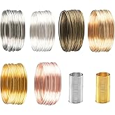 Gin Geomir Durable Stainless Steel Jewelry Craft Wire - 500 Loops, 6 Colors Memory Beading Wire for DIY Necklace, Bracelet, Earring, Ring Making & Art Creations, 3 Yards per Roll