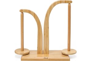 Yarn Holder for Knitting and Crocheting,Wooden Yarn Spinner with 2 Spindles by Artowell,an Ideal Gift for Knitting Enthusiast