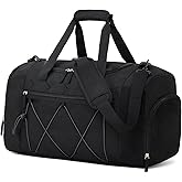 Vorspack Gym Bag for Men - 21 Inches Duffle Bag for Travel Water-resistant Travel Bag with Shoe Compartment Wet Pocket Duffel Bag for Gym Sports Travel Weekender Overnight - Black