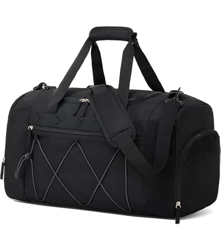 Vorspack 18 Inches Gym Bag for Men Women with Shoe Compartment - Black