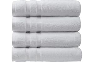 SOFE HOME AND LIVING SOFE H&L | Olea Luxury Cotton Turkish Bath Towels Set of 4 White | Premium, Soft, Durable, Absorbent | Hotel Quality Plush Towels and Thick Towel Sets