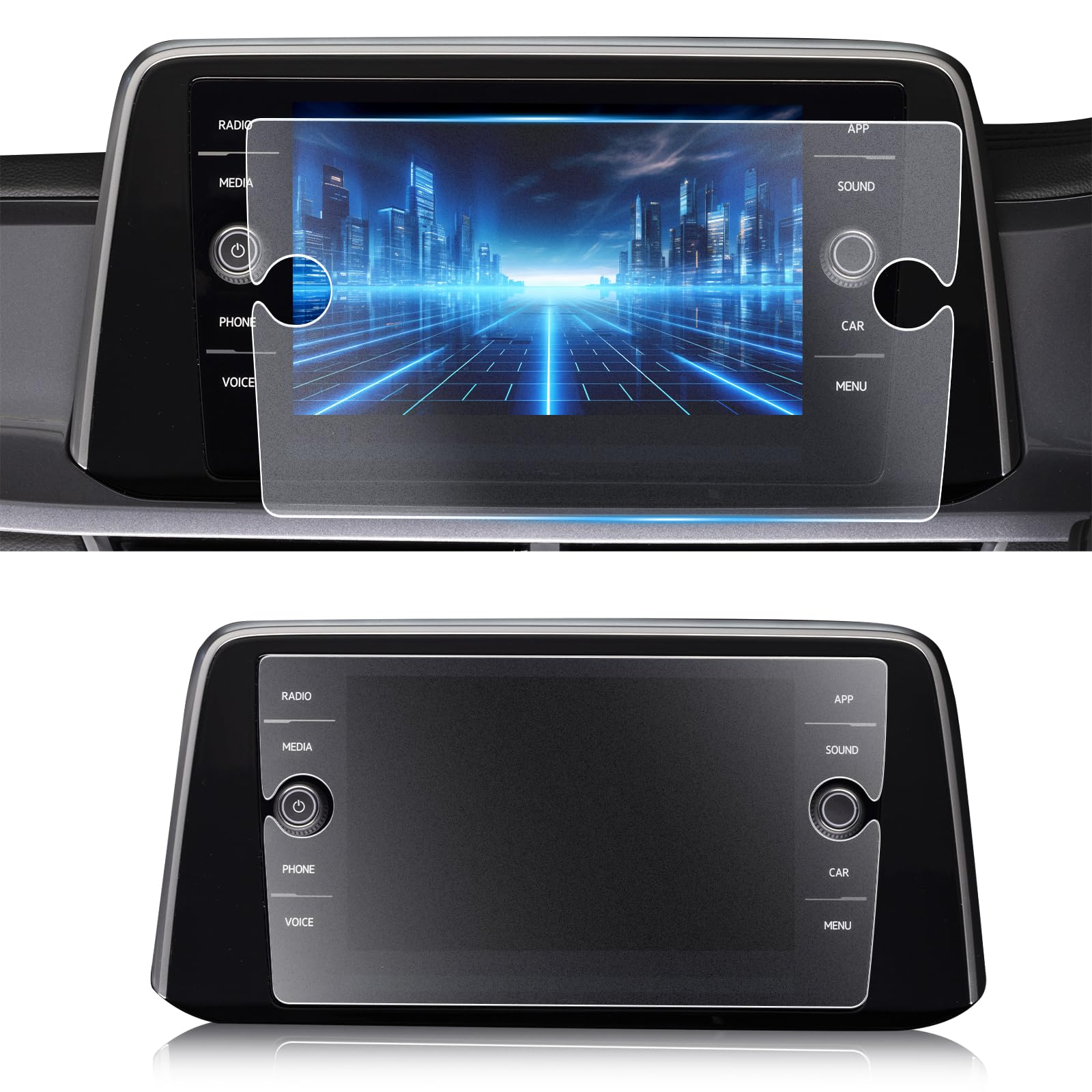 CDEFG Compatible with VW T-ROC T ROC/Golf 7/Tiguan 2/Passat B8 8 Inch Navigation Protective Film 9H Scratch-Resistant Anti-Fingerprint GPS Matte Tempered Glass Screen Protector Discover Media