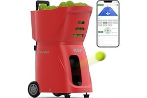 PUSUN PT-Smart Tennis & Padel Ball Machine, App Control, 28/20 Drill Points, 12/14 Training Modes, 12-75 MPH, 1.8-8s/Ball, 10