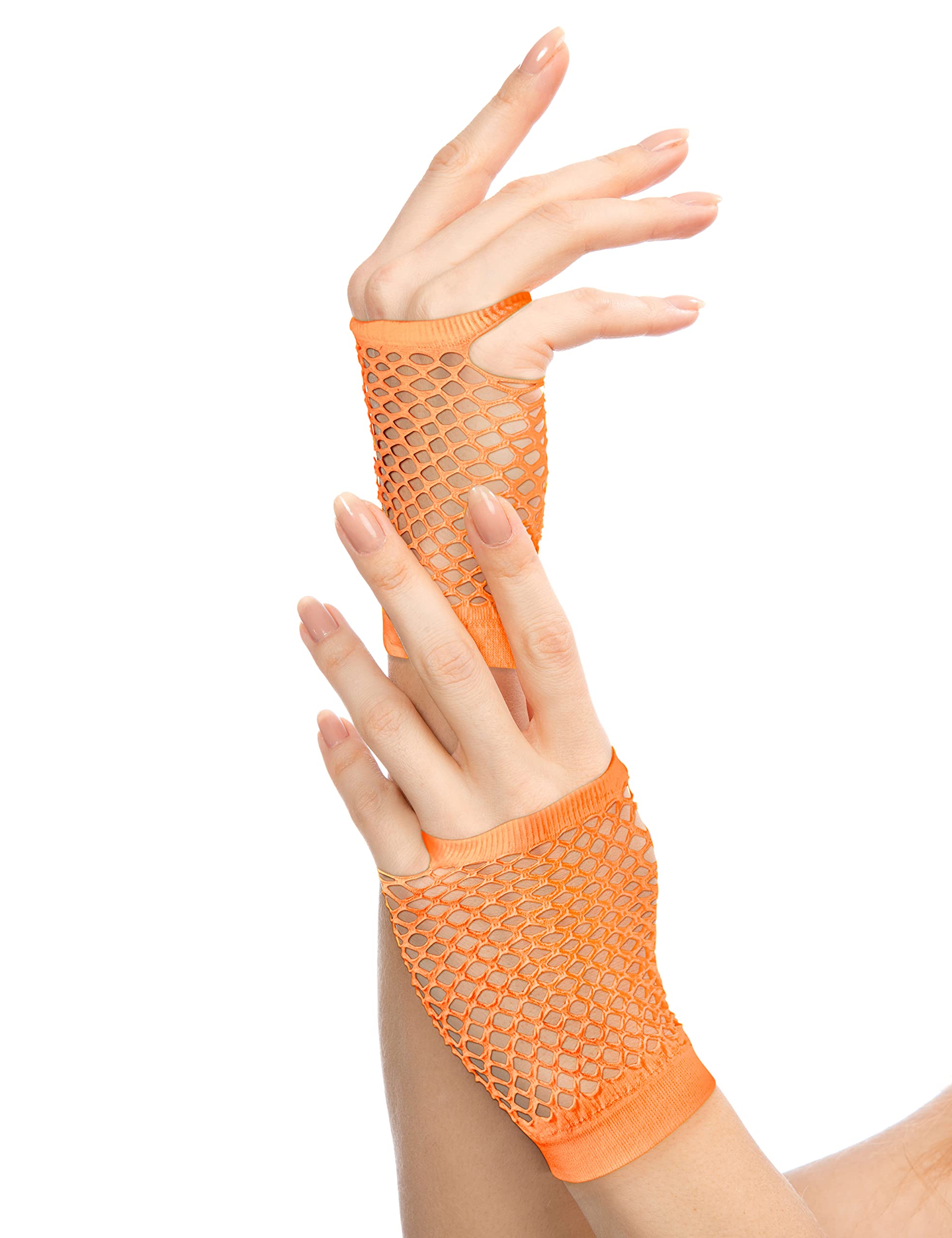 Balinco Rocking Net Gloves 80s / 90s for Ladies & Girls (Neon Orange)