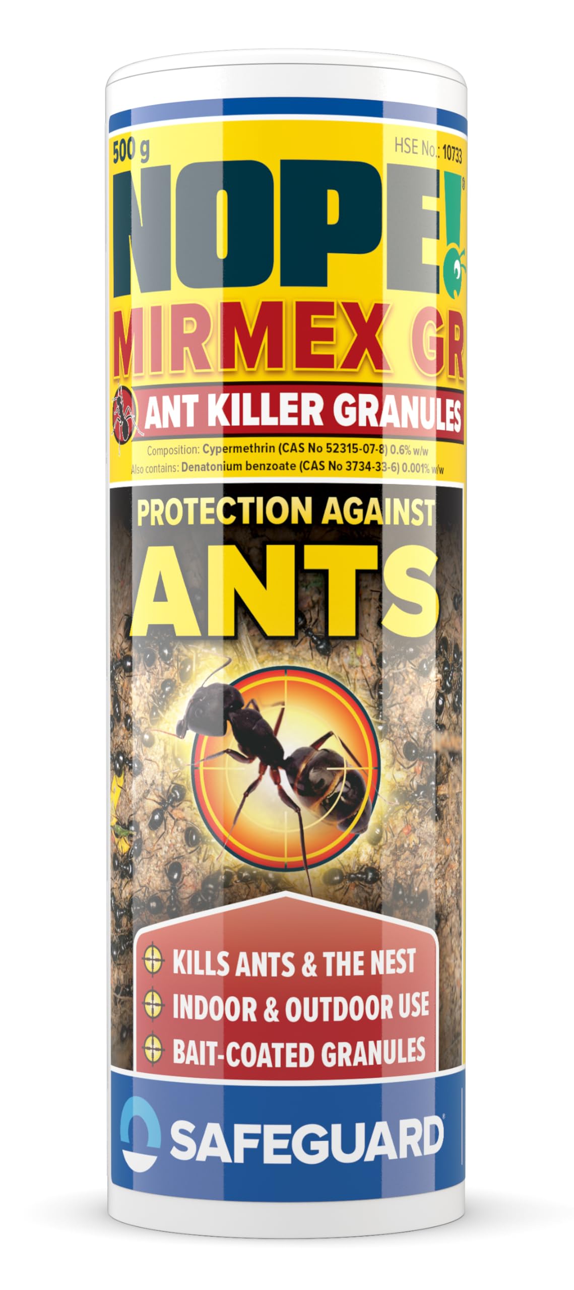 NOPE! Ant Killer Powder 500g for Indoor and Outdoor | Targeted Ant Nest Killer Bait for Mess-Free Elimination | Micro-Encapsulated Delayed-Action Blue Bait Targets Every Stage of Ant Lifecycle
