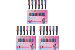 MSDADA Hair Chalk Comb Christmas Gifts Toys for Girls Kids 3 Pack - Temporary Washable Hair Color Dye Paint Teen Girl Gift Hair Stuff Accessories Makeup Kit Age 6 7 8 9 10 11 12 13 Years Old