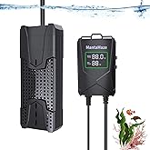 MantaMaze Aquarium Heater 300W/500W/800W/1000W for 20-300 Gal, Fish Tank Heater with Intelligent Leaving Water Automatica Stop Heating and Overheating Protection, for Freshwater & Saltwater